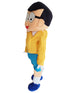 BookMyCostume Lazy & Clumsy Cartoon Character Mascot Costume with Specs for Theme Parties & Events | Adult Full-Size | Yellow & Blue